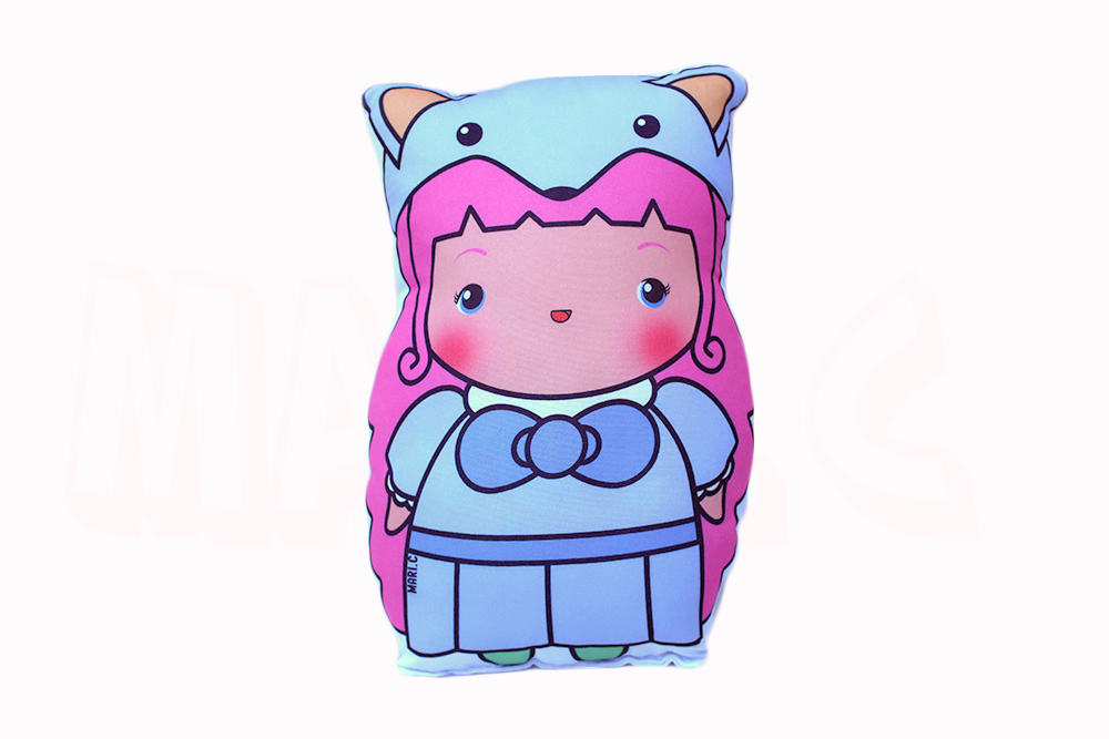 Mari.C - Toy Art Almofada Colecionável de Menina Raposa Lilás Pequena