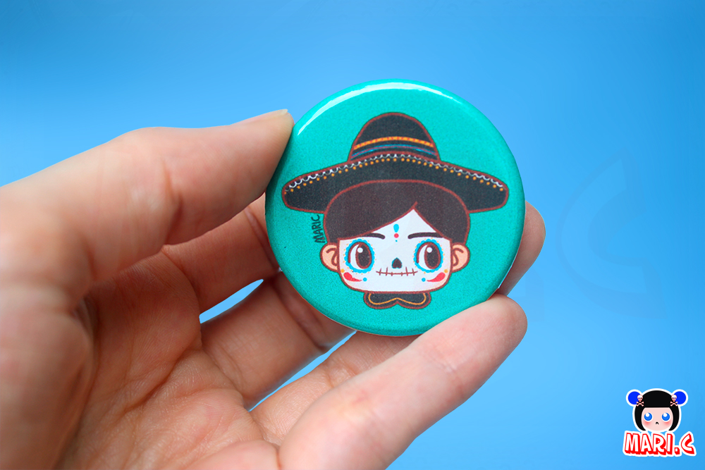 Mari.C - Cartela com Quatro Bottons Broche Dia de Los Muertos Festival Mexicano 7 Mari.C - Cartela com Quatro Bottons Broche Dia de Los Muertos Festival Mexicano