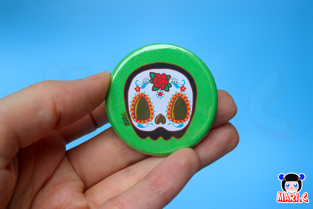 Mari.C - Cartela com Quatro Bottons Broche Dia de Los Muertos Festival Mexicano 2 Mari.C - Cartela com Quatro Bottons Broche Dia de Los Muertos Festival Mexicano
