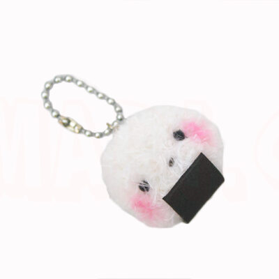 Chaveiro de Comida Japonesa Onigiri em Pompom