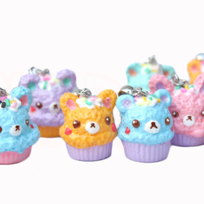 Colar Cupcake Urso Sweet Fairy Kei Tons Pastel em Aço Inox Hipoalergênico