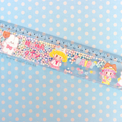 Régua com Bolinhas Coloridas Kawaii Papelaria Fofa