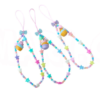 Enfeite Corda Strap de Celular Cupcake Sweet Tons Pastel Fairy Kei