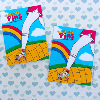 Broche Pin Divertido de Patins Roller Quad em Metal