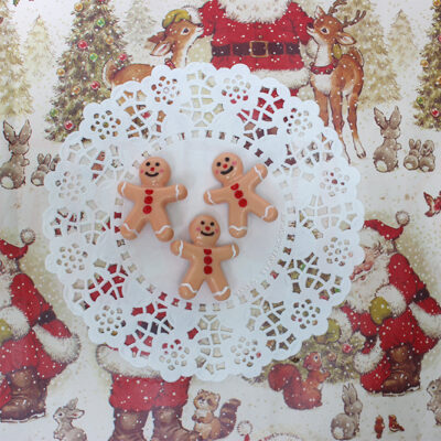 Broche de Boneco de Biscoito de Gengibre de Natal em Resina