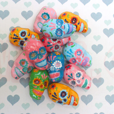 Broche de Caveira Mexicana em Resina Dia de Los Muertos México