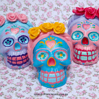 Caveira Mexicana Frida Grande Dia de Los Muertos México