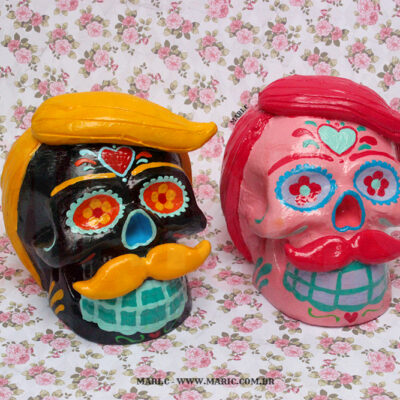 Caveira Mexicana Mustache Grande Dia de Los Muertos México