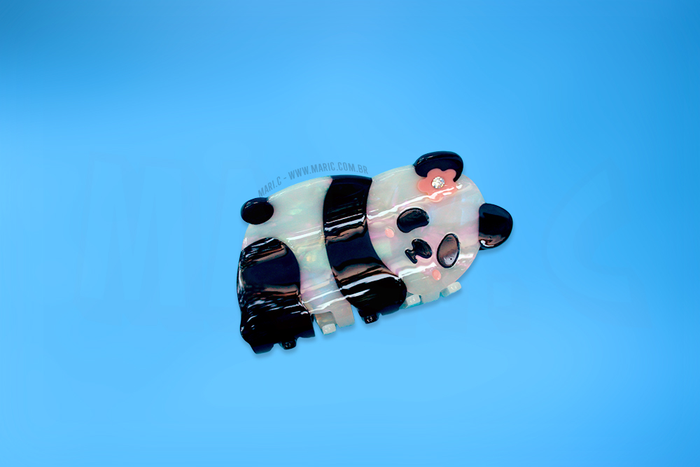 Mari.C - Presilha Prendedor de Cabelo Fofo de Panda em Acrílico