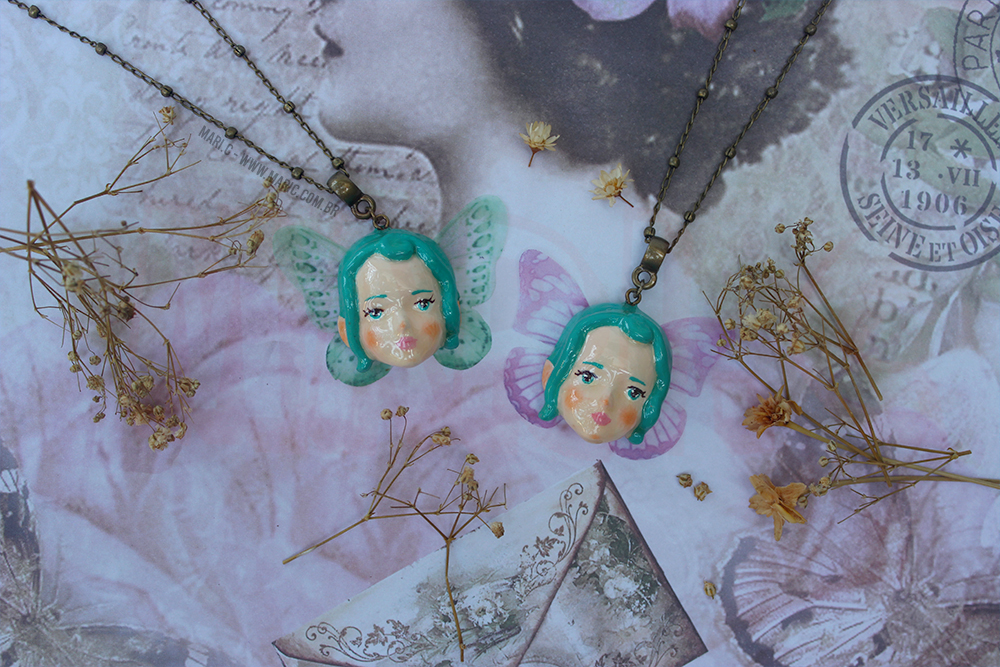 Mari.C - Colar Romântico de Fada Encantada com Corrente em Ouro Velho