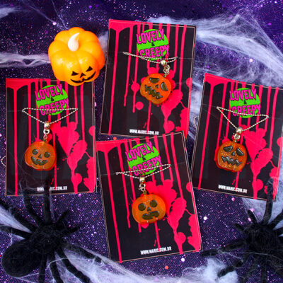 Colar de Abóbora Jack O' Lanterns Kawaii Halloween Dia das Bruxas com Corrente em Aço Inox