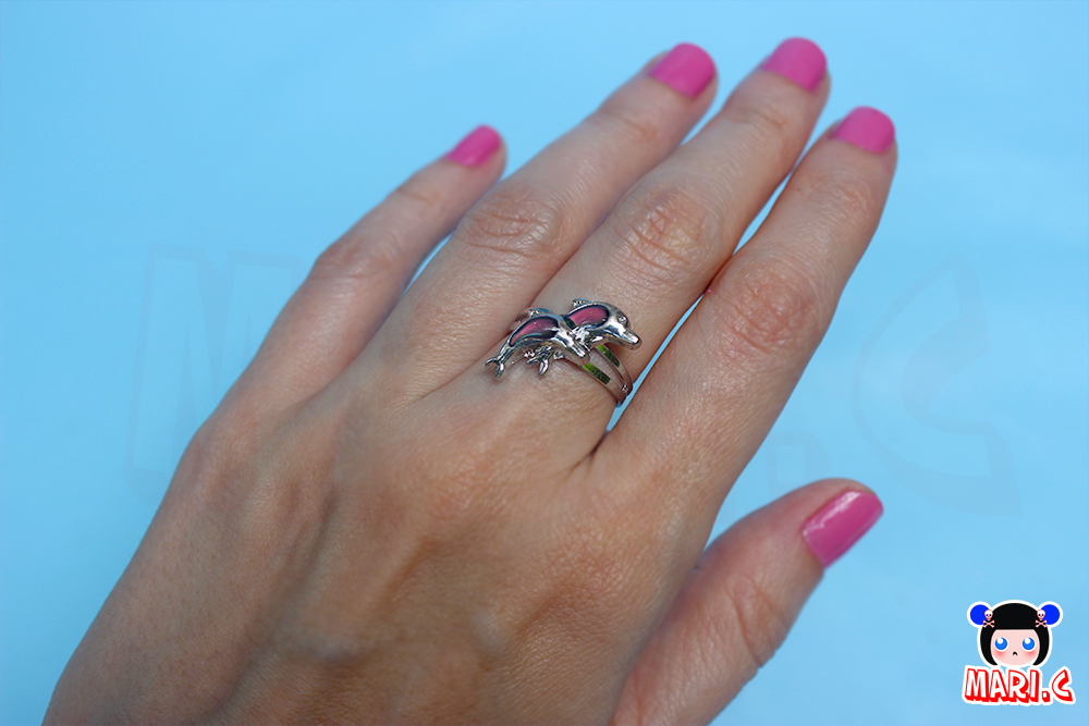 Mari.C - Anel Do Humor Golfinho Duplo Muda De Cor Ajustável Regulável 2 Mari.C - Anel Do Humor Golfinho Duplo Muda De Cor Ajustável Regulável