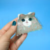 Mari.C - Presilha Prendedor de Cabelo Gato Kawaii Olhos de Anime em Acrílico