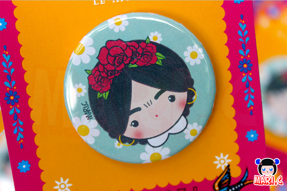 Mari.C - Bottons Broche Menina Pintora Mexicana Festival Mexicano