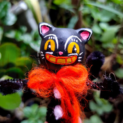 Boneco Gato Preto Halloween Dia das Bruxas de Pipe Cleaner
